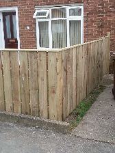 fencing using timber posts, tanallised timber.