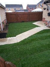 garden,rotovated ,levelled and turfed .