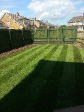 Garden rotovated ,levelled, and turfed.
